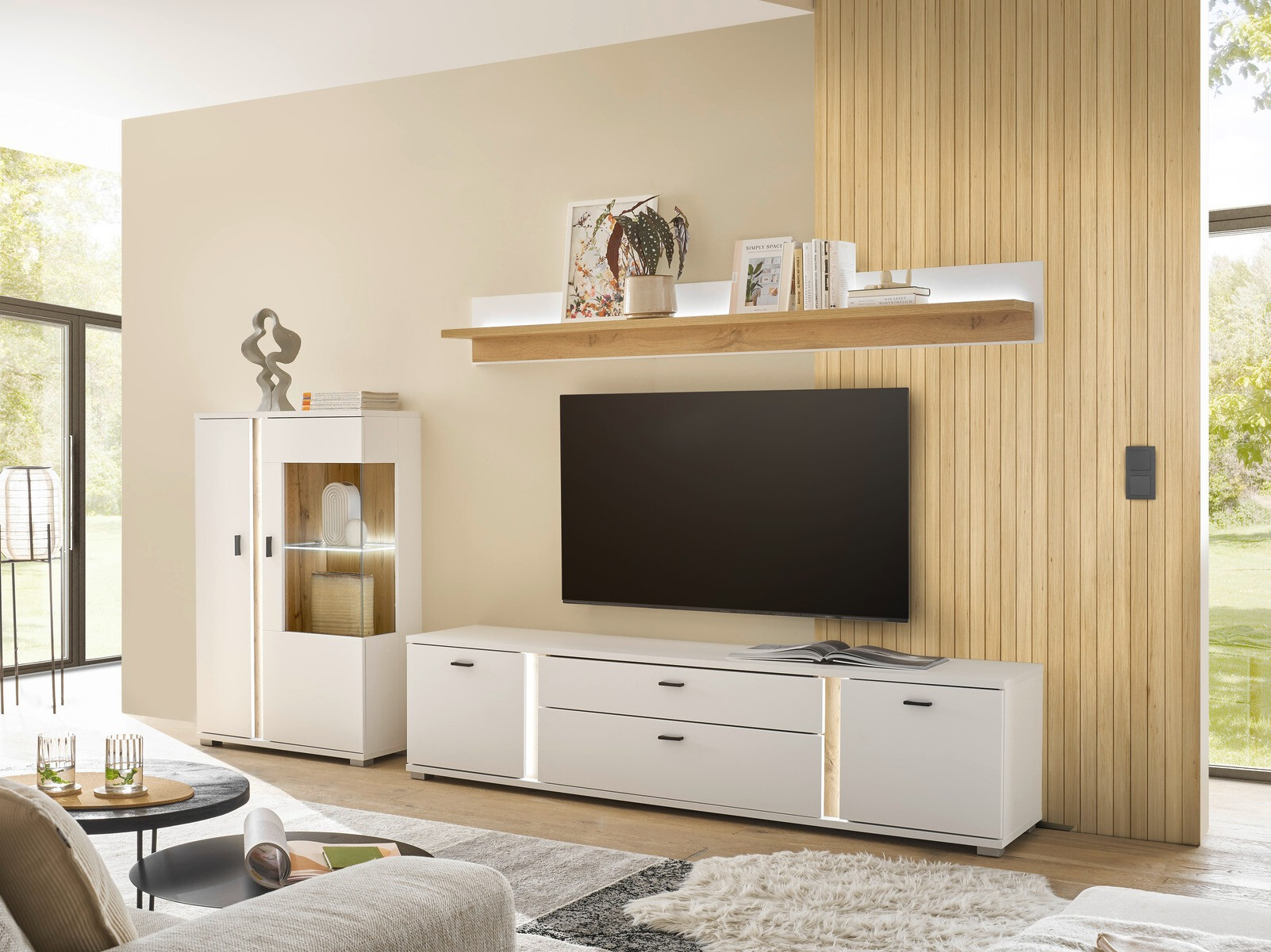 Aparador Avimavi 102 (Blanco + Roble wotan)