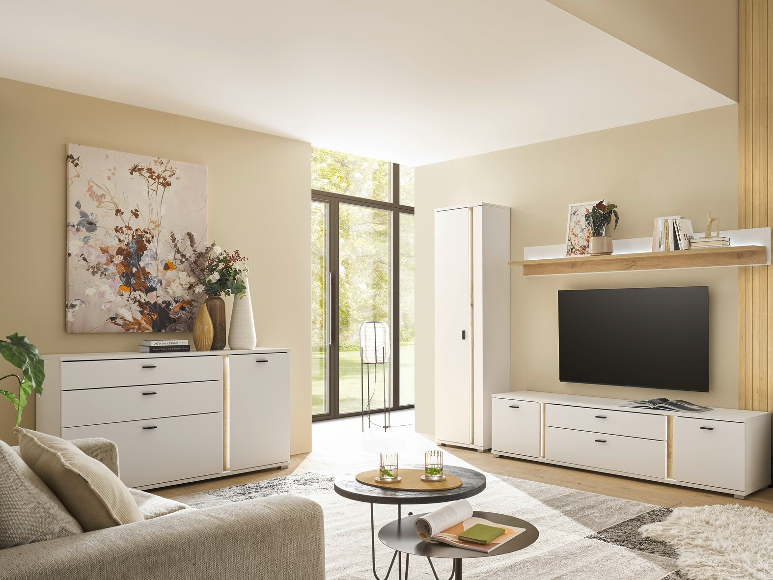 Cómoda Avimavi 106 (Blanco + Roble wotan)