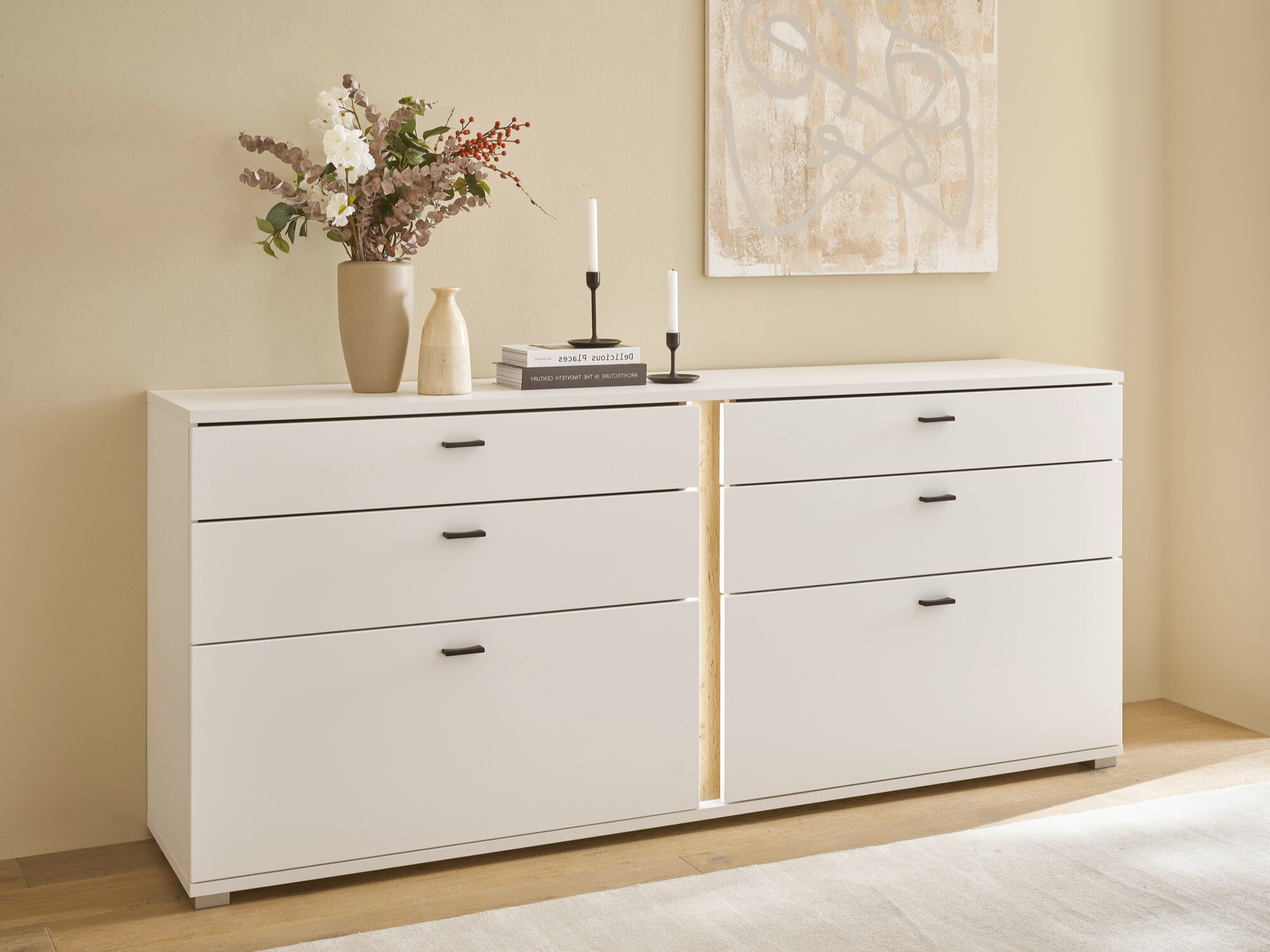 Cómoda Avimavi 107 (Blanco + Roble wotan)