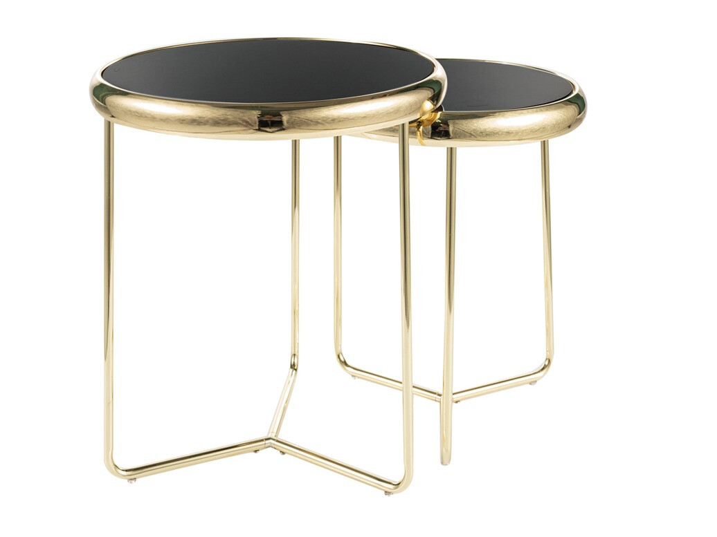 Conjunto de mesas auxiliares Detroit 477 (Dorado)