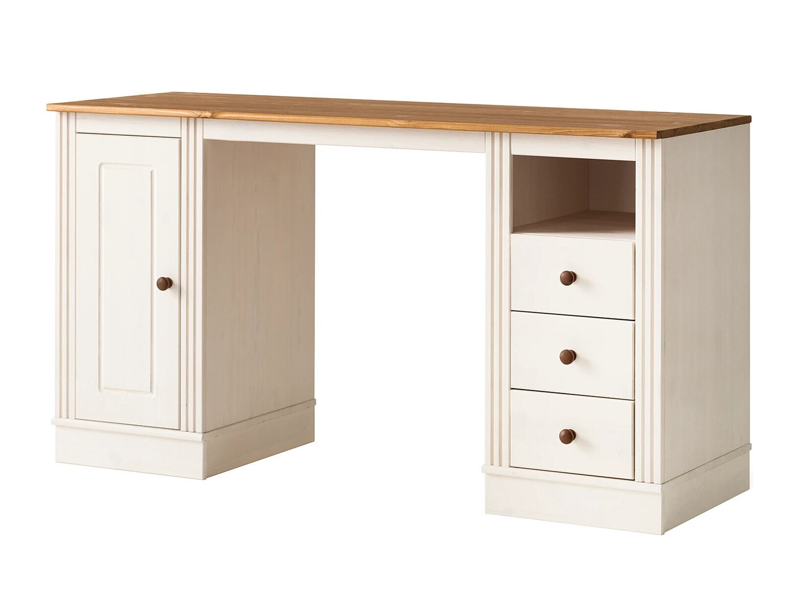 Mesa de oficina Saltoro 136 (Blanco + Miel de roble)