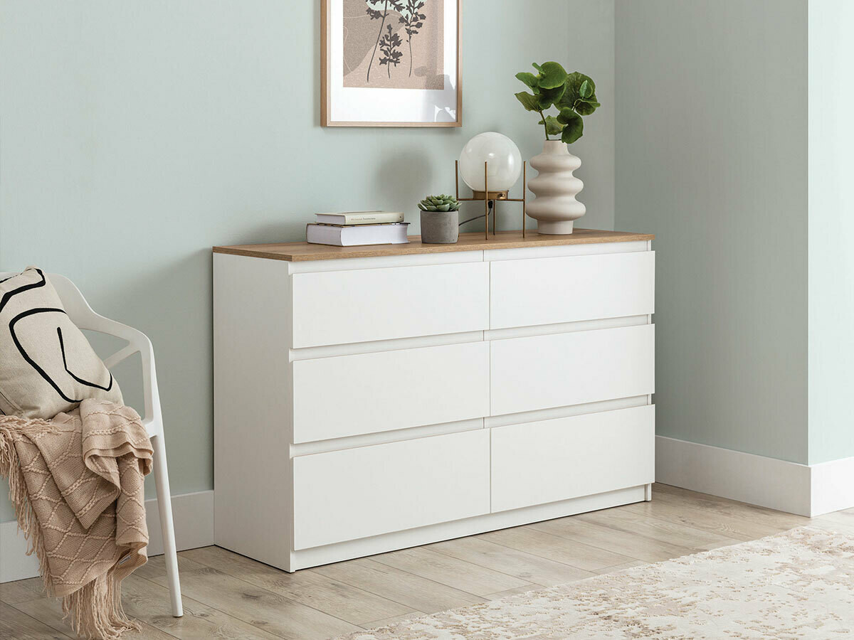 Cómoda Catelbi 102 (Blanco + Roble)