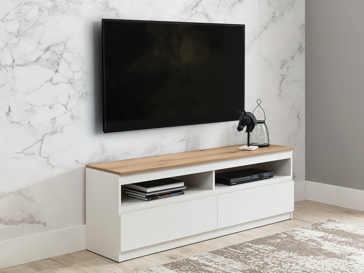 Mueble TV Catelbi 100 (Blanco + Roble)