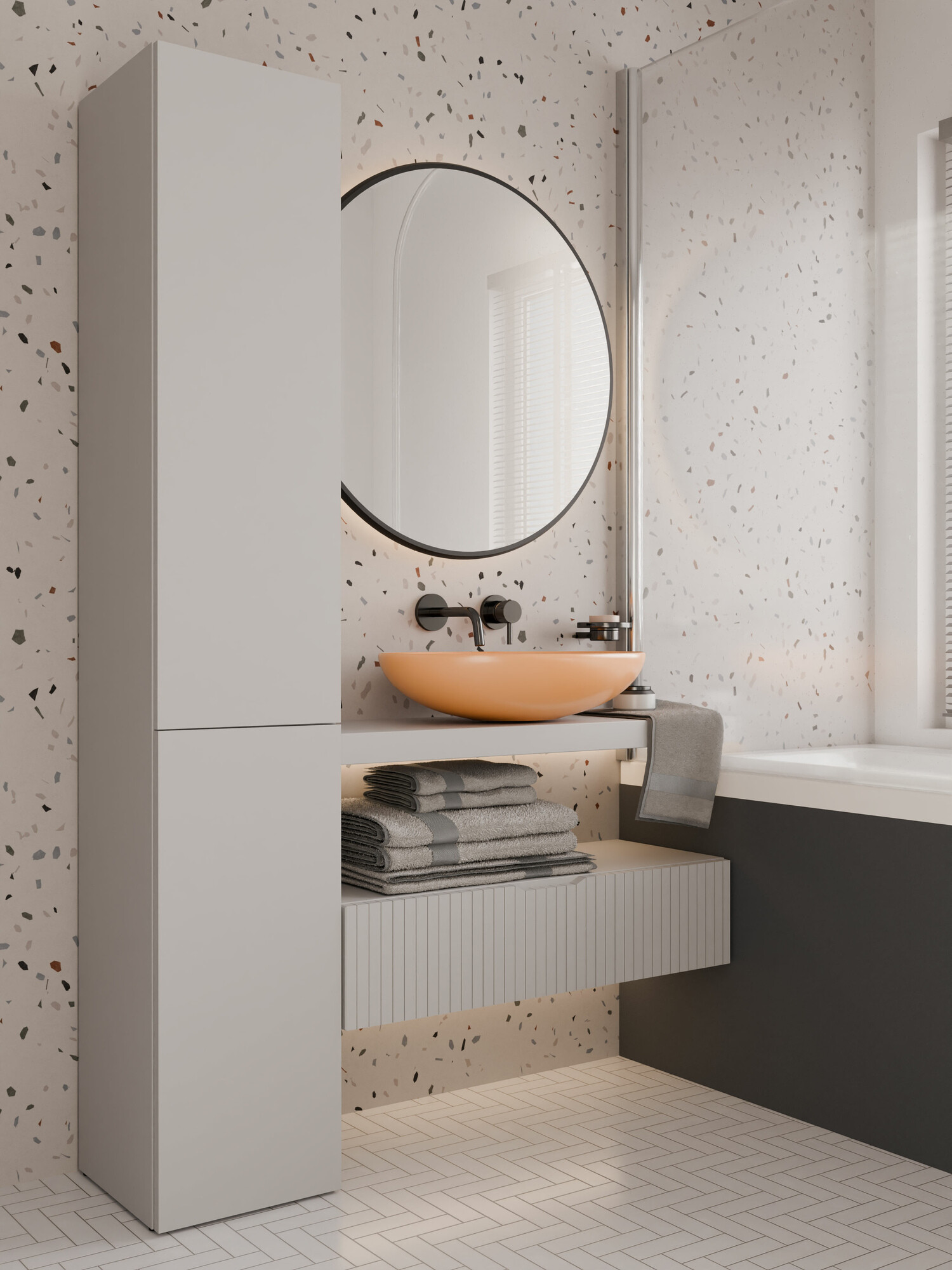 Armario de pie para baño Nolmaru 110 (Cachemira)