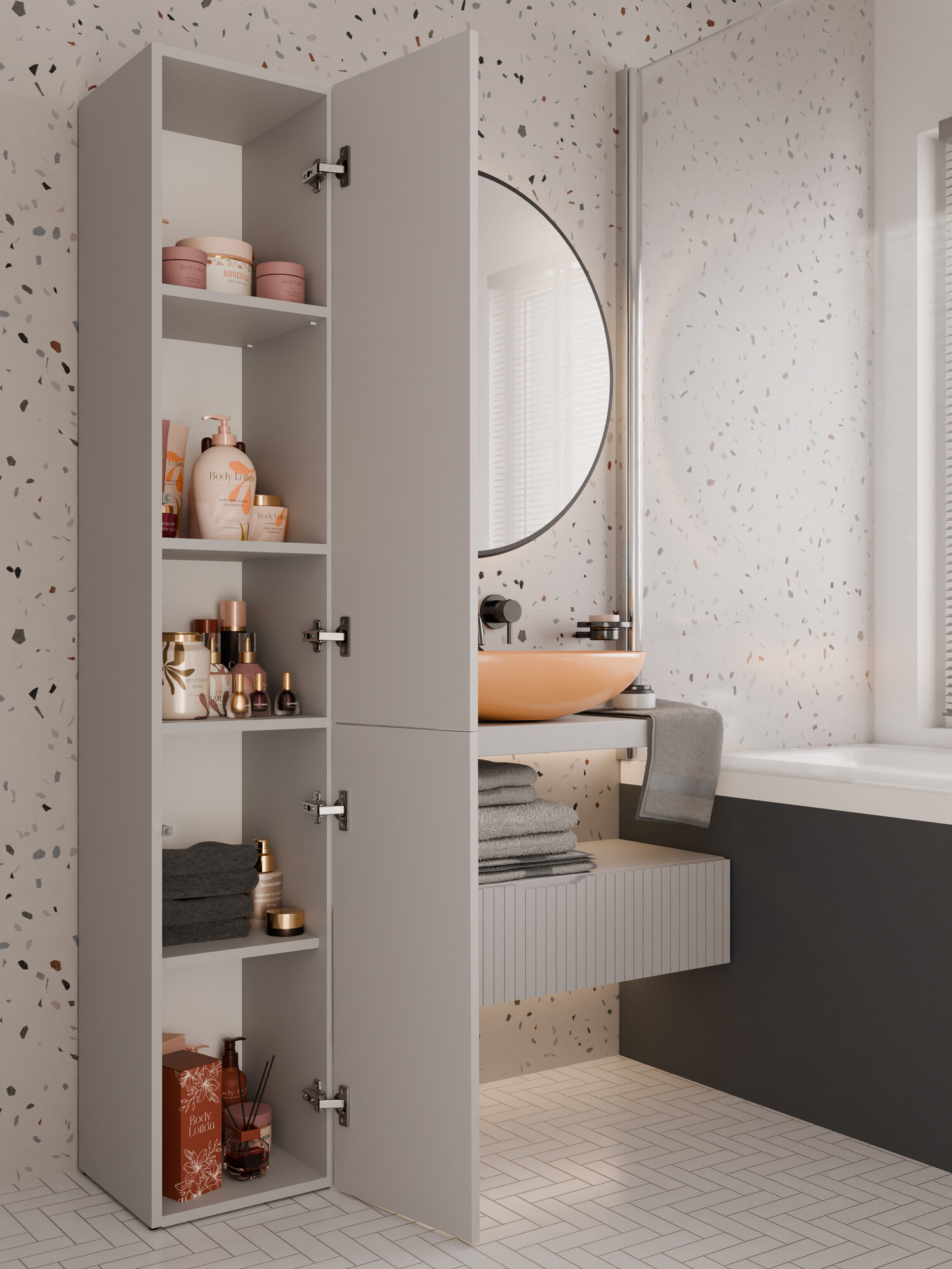 Armario de pie para baño Nolmaru 110 (Cachemira)