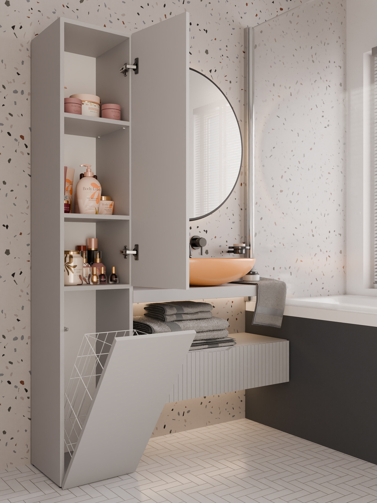 Armario de pie para baño Nolmaru 111 (Cachemira)