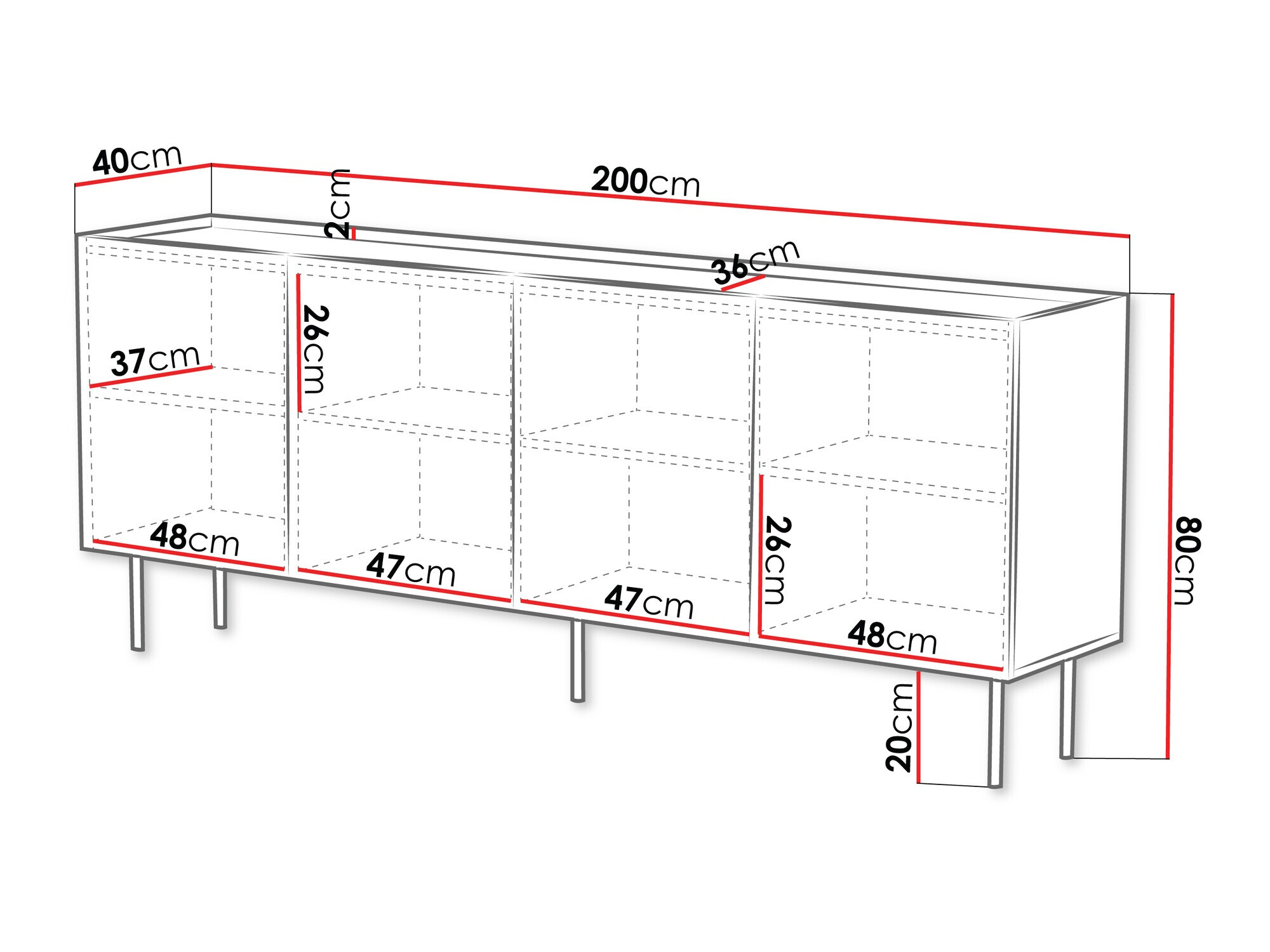 Aparador Mortali 101 (Negro)