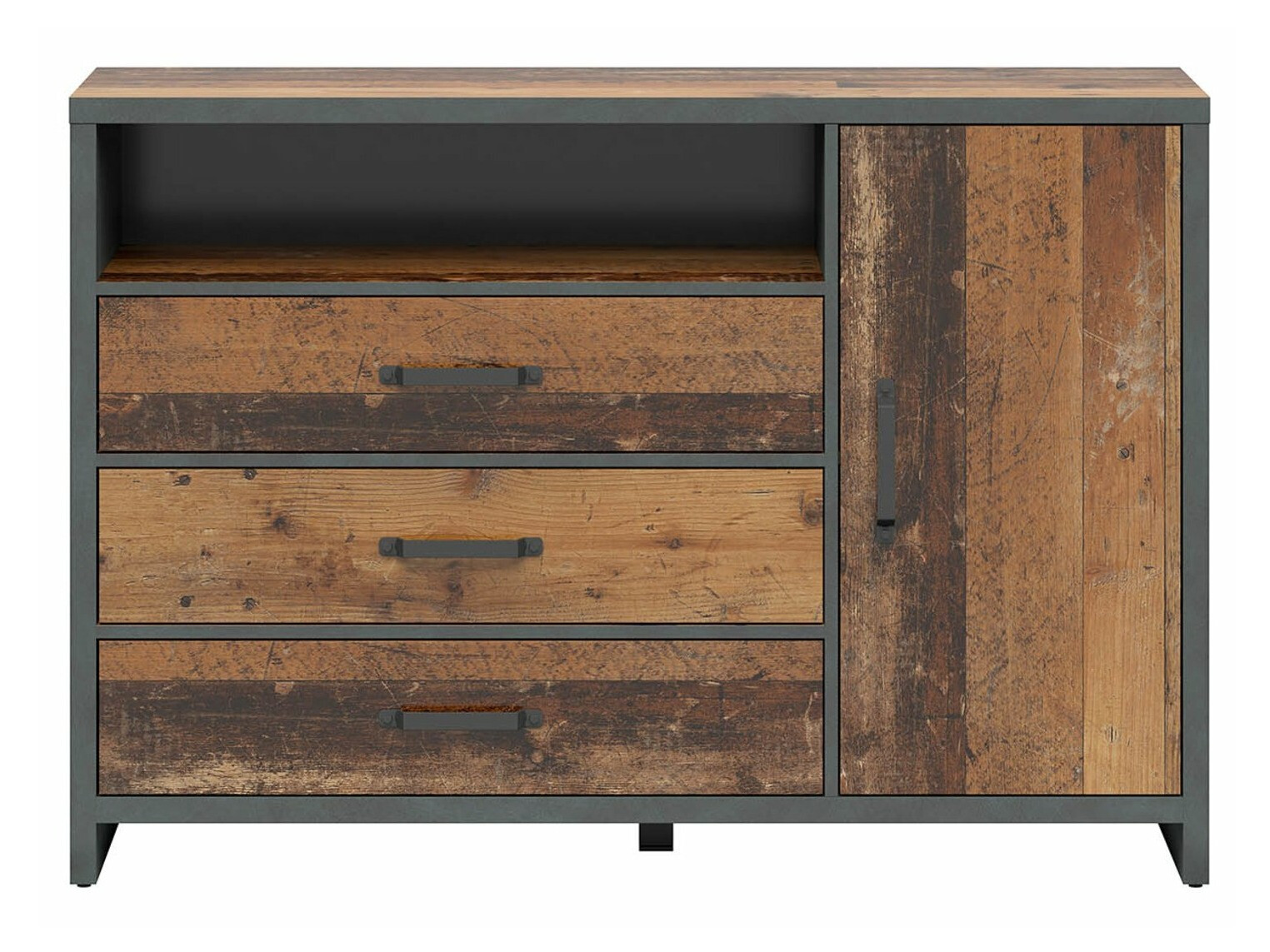 Cómoda Belsera 101 (Marrón + Madera gris)