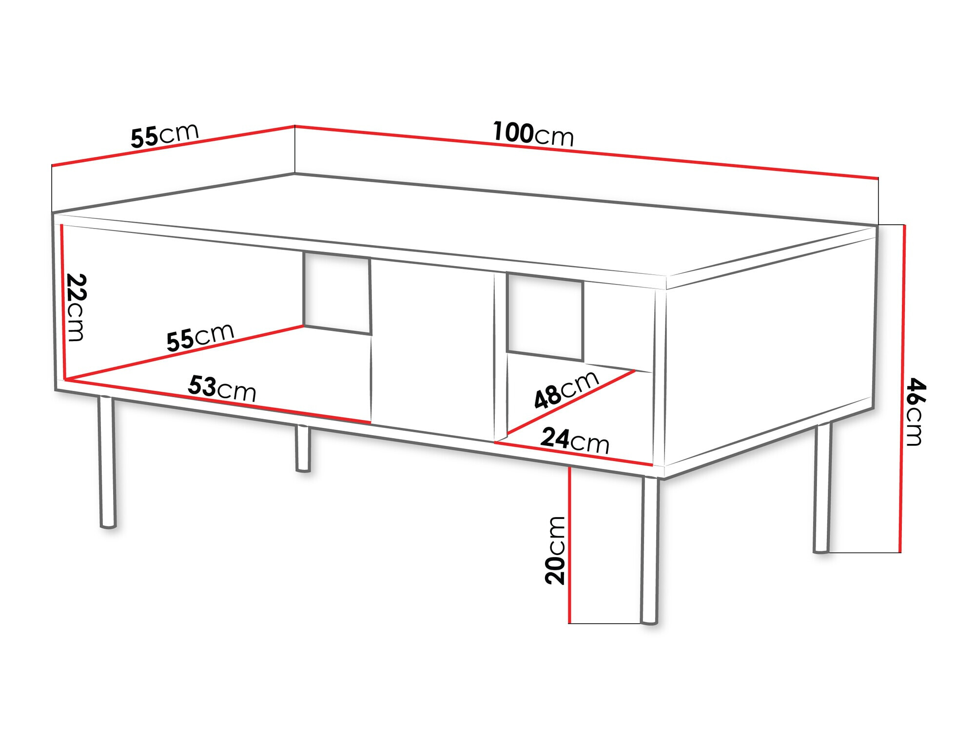Mesa de centro Sillen (Negro)