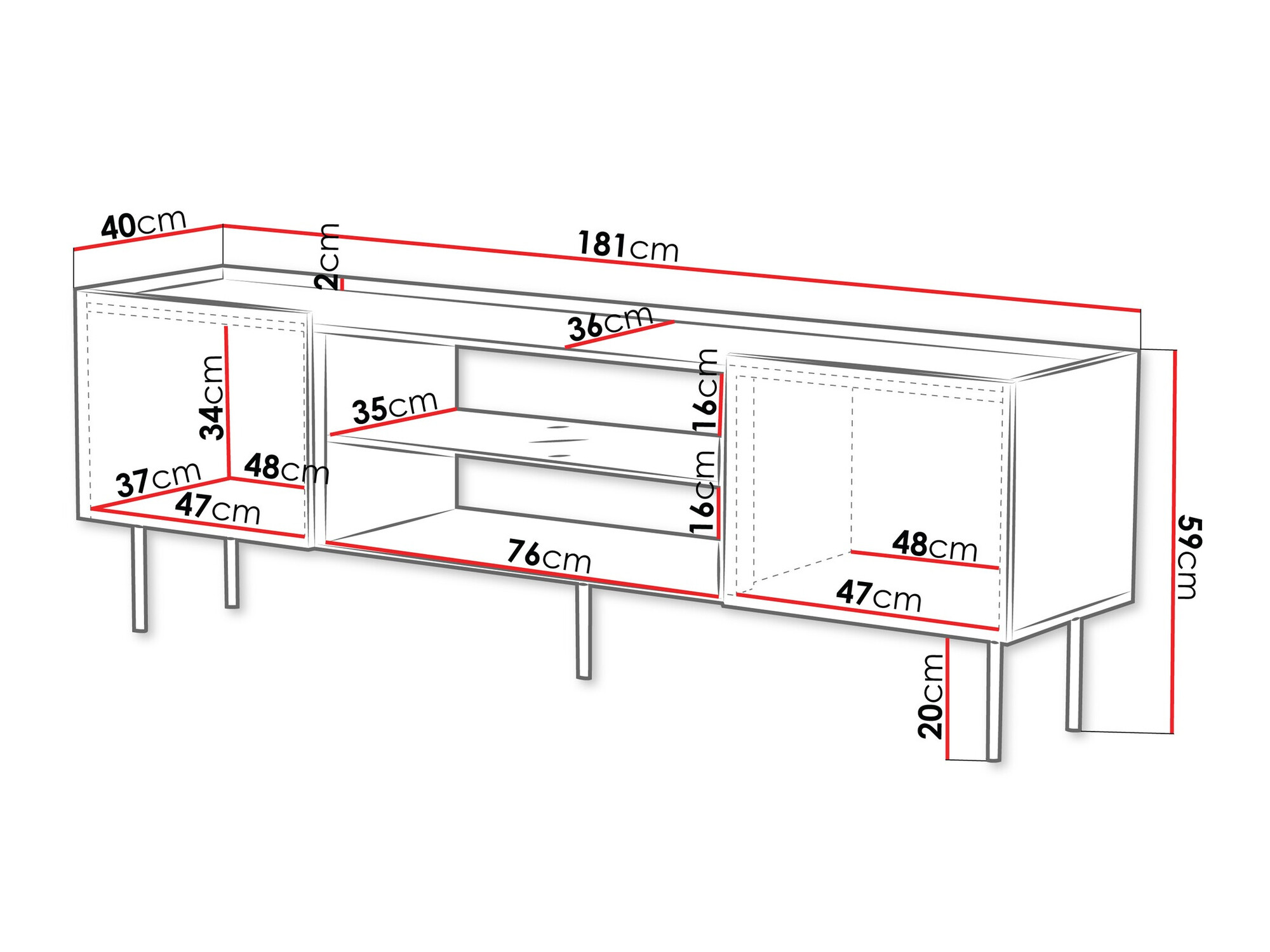 Mueble TV Sillen II (Negro)