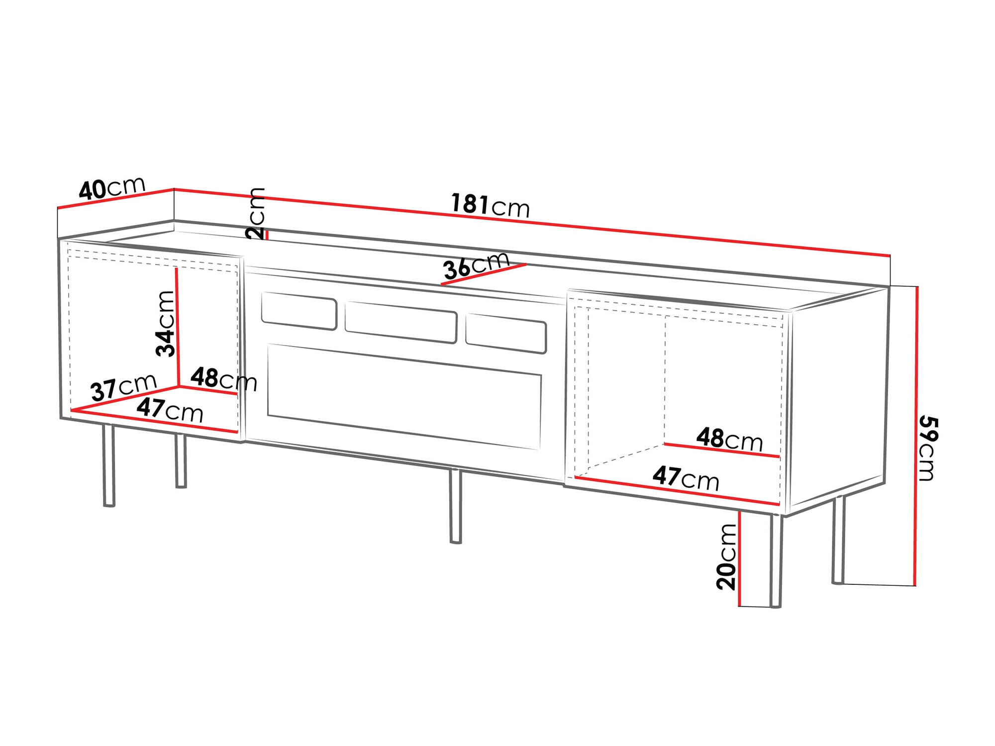 Mueble TV Sillen III (Negro)