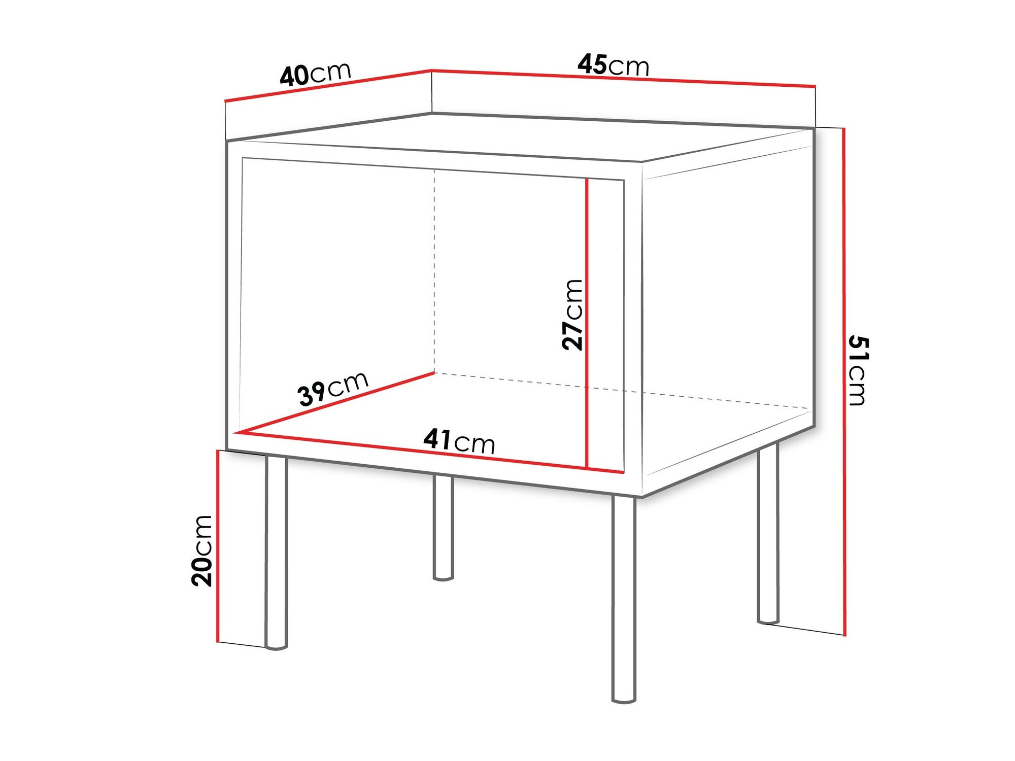 Conjunto de mesitas de noche Flosoru 106 (Negro)