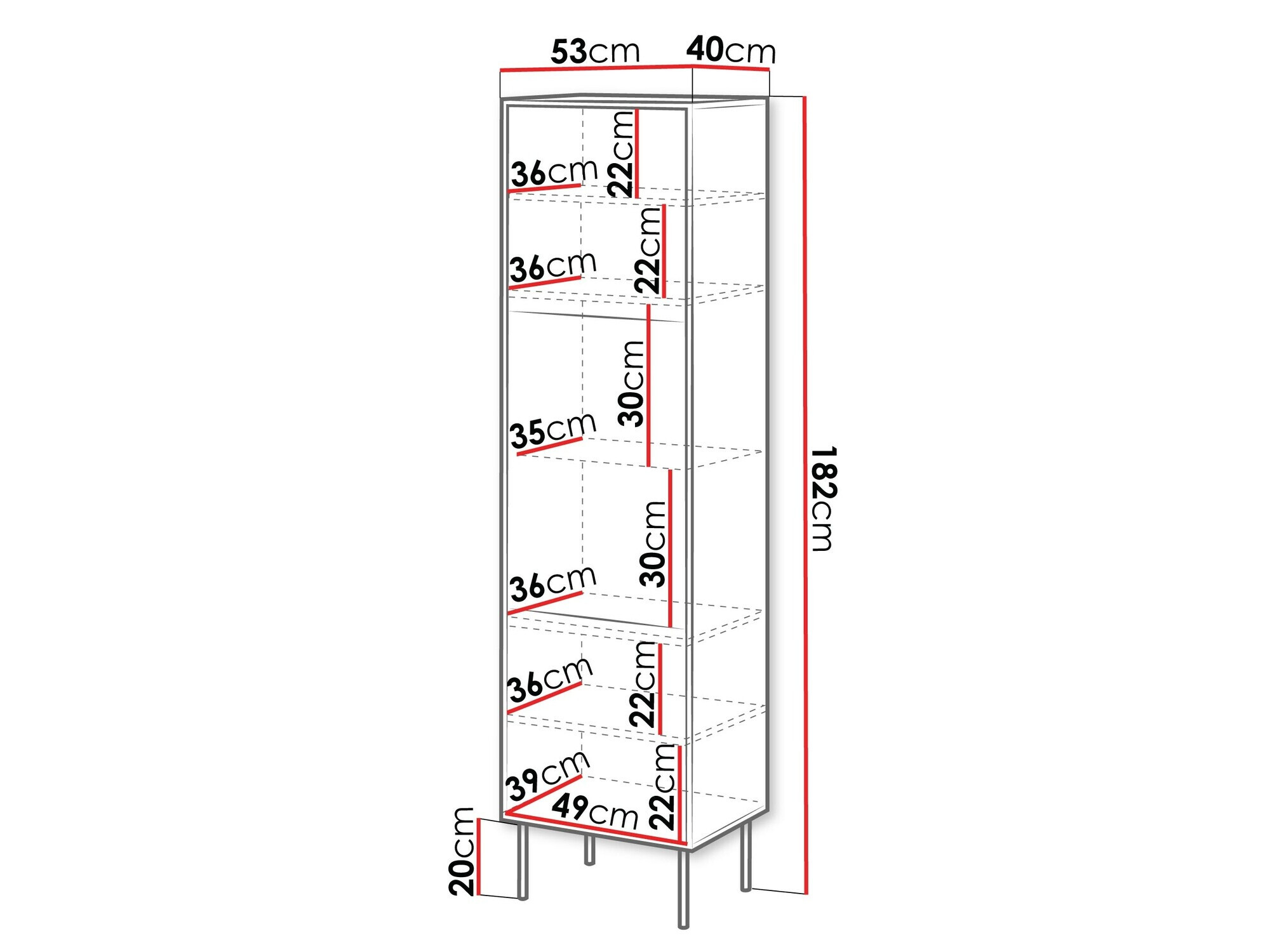 Estantería Flosoru 107 (Negro)