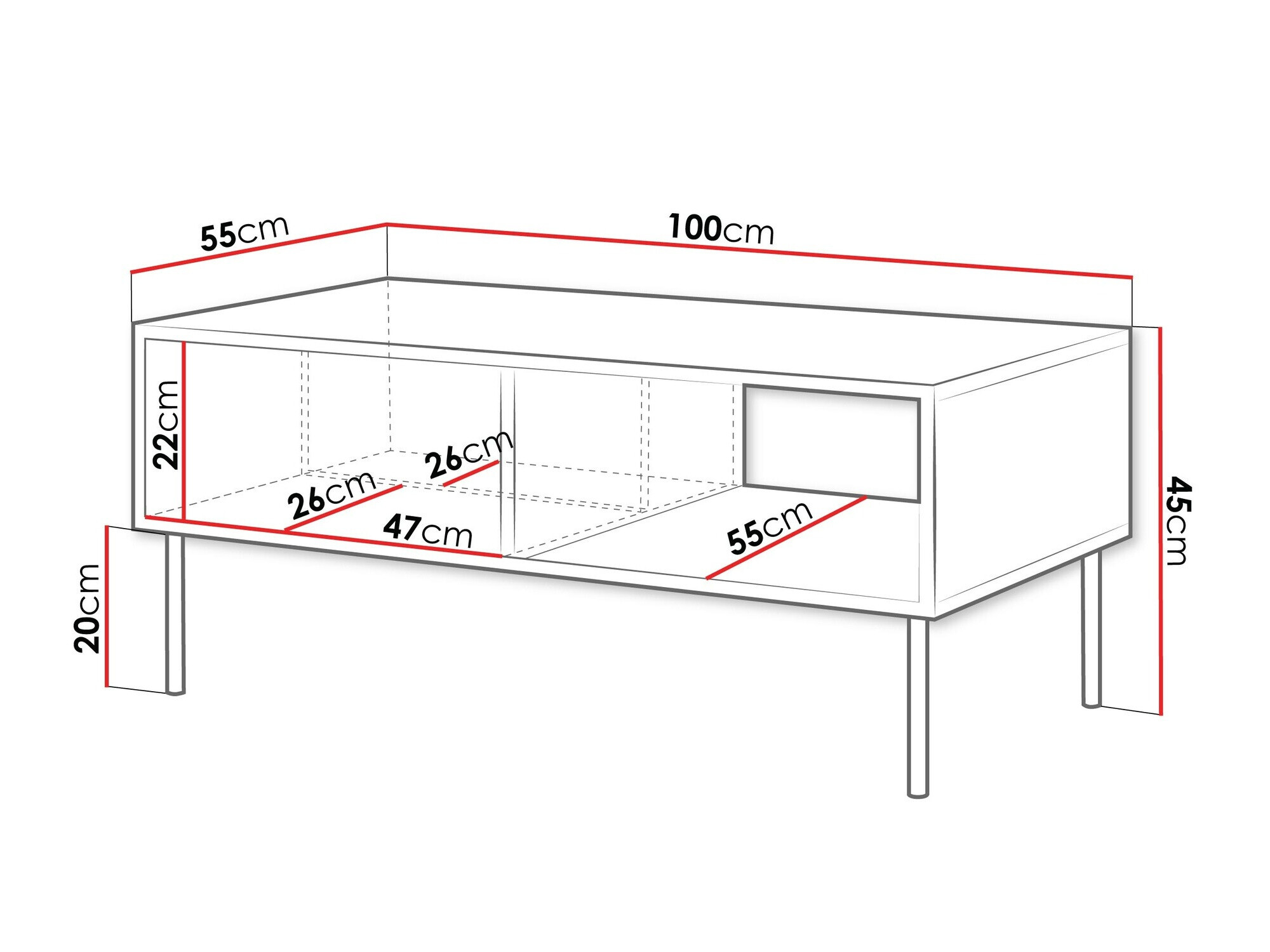 Mesa de centro Flosoru 103 (Negro)