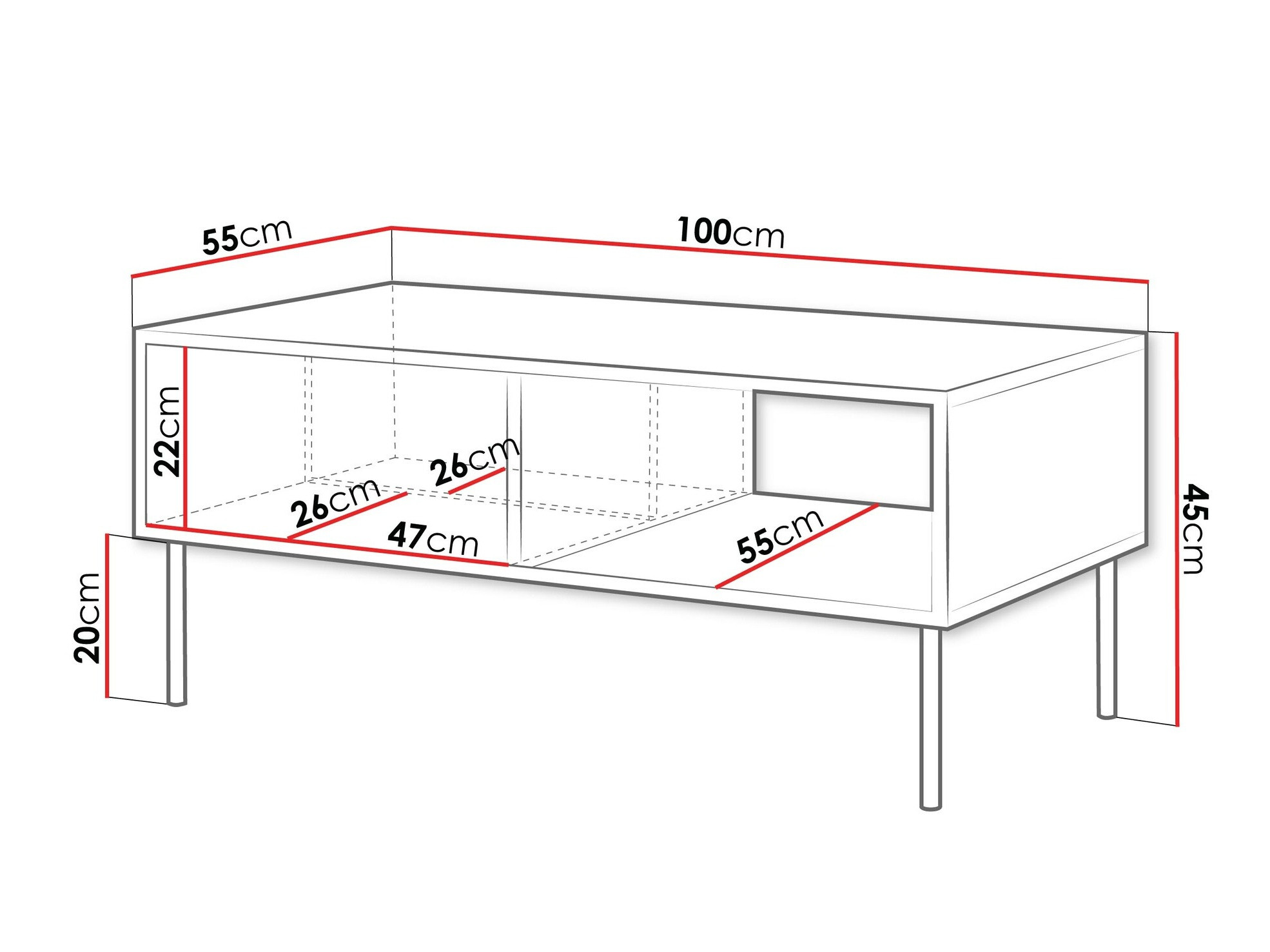 Mesa de centro Flosoru 103 (Nogal + Negro)