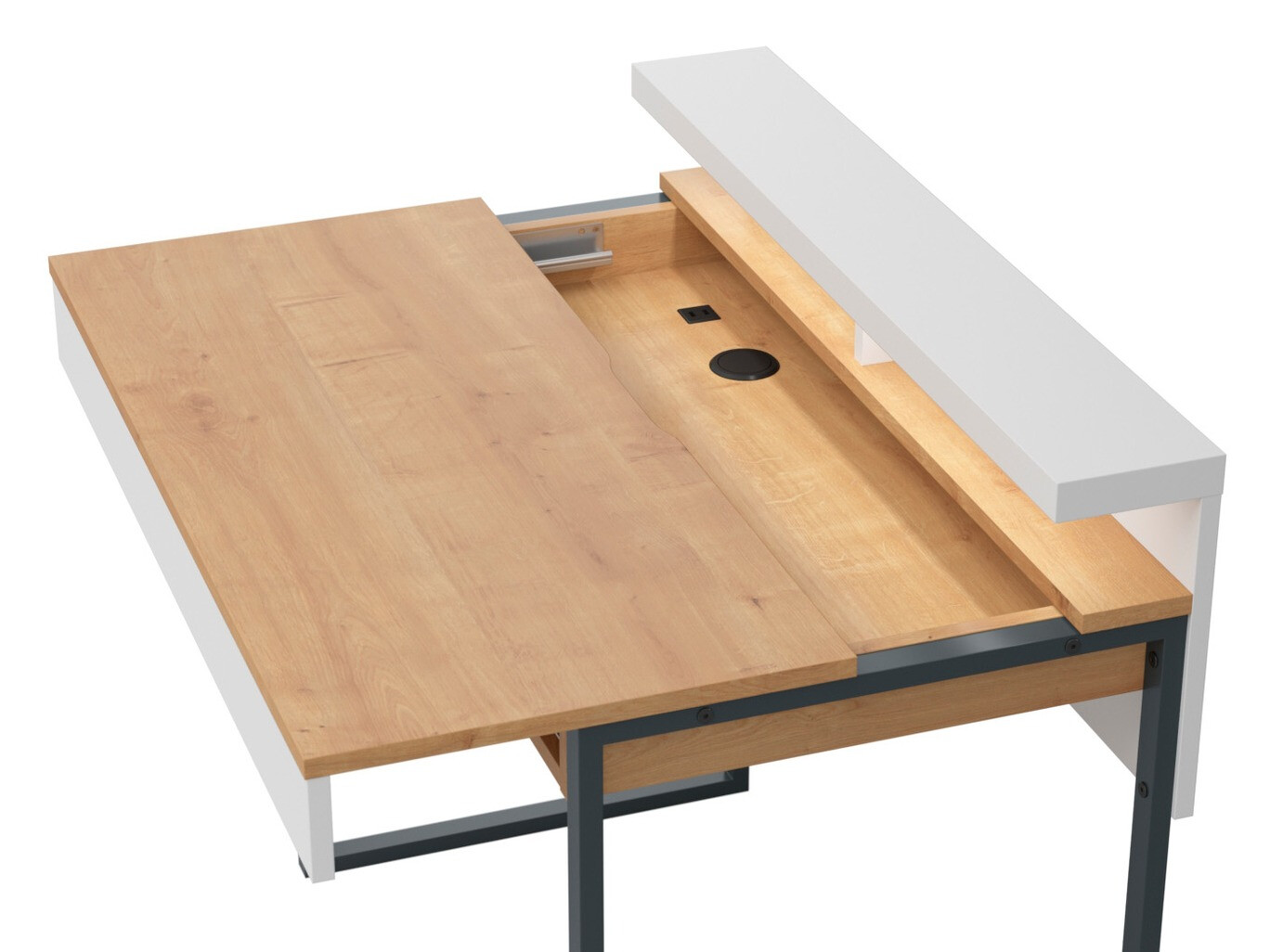 Mesa de oficina Boston 362 (Blanco + Roble de arlington)