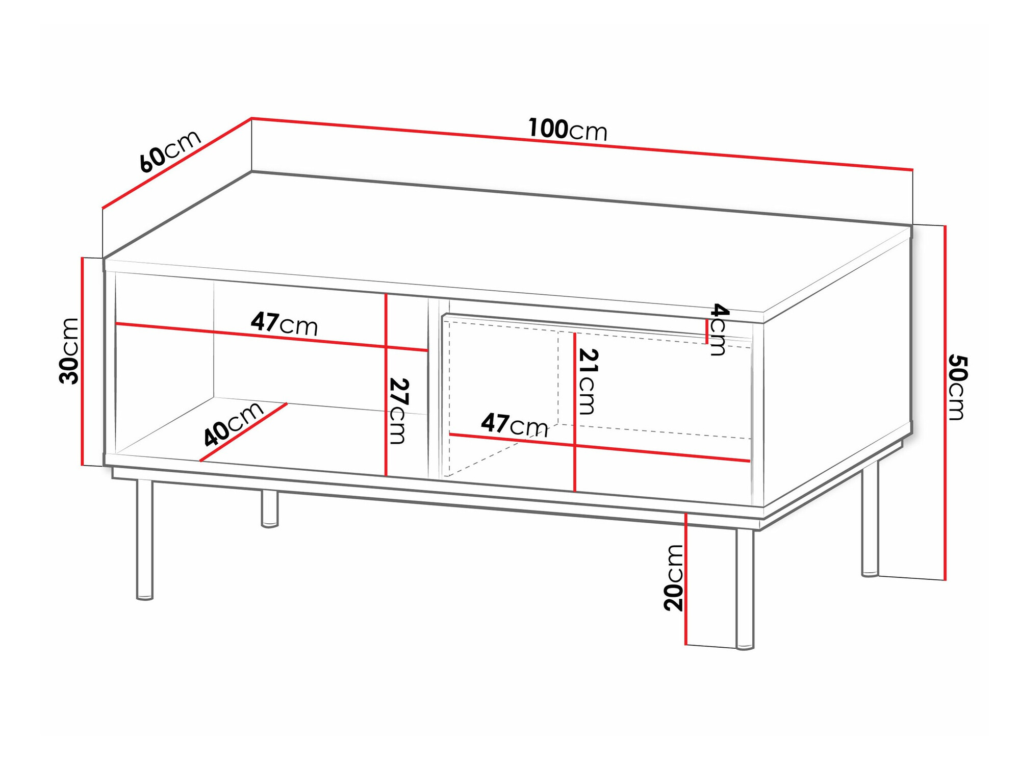 Mesa de centro Comfivo 495 (Blanco)