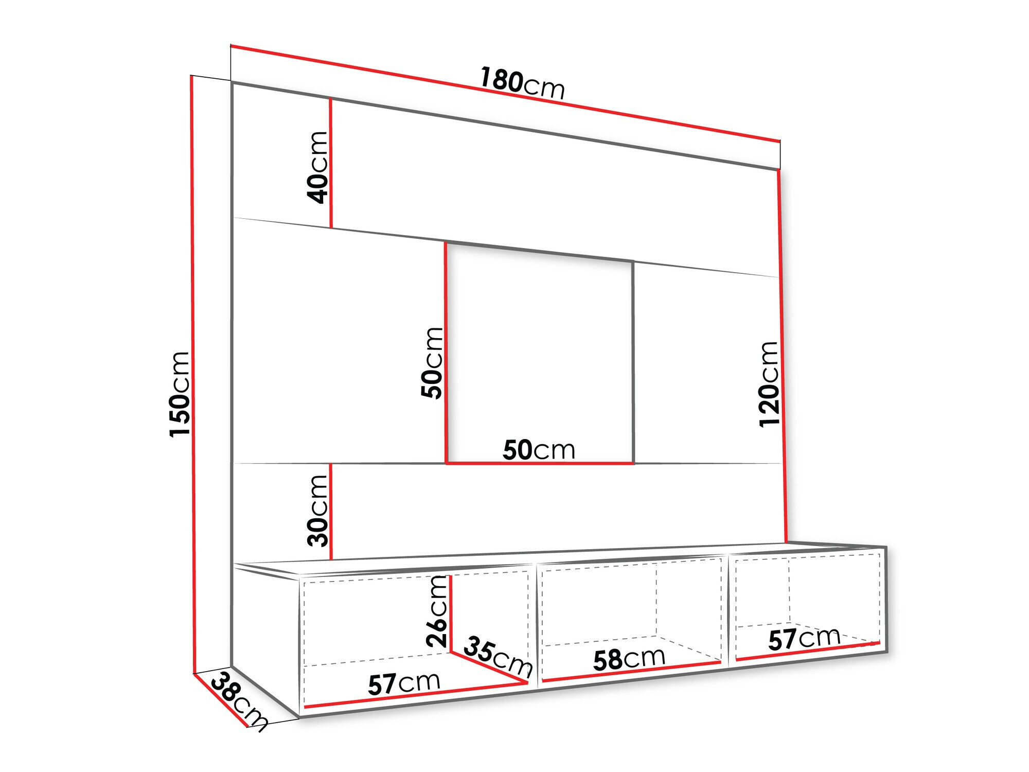 Conjunto de salón Comfivo 370 (Blanco + Mármol blanco)