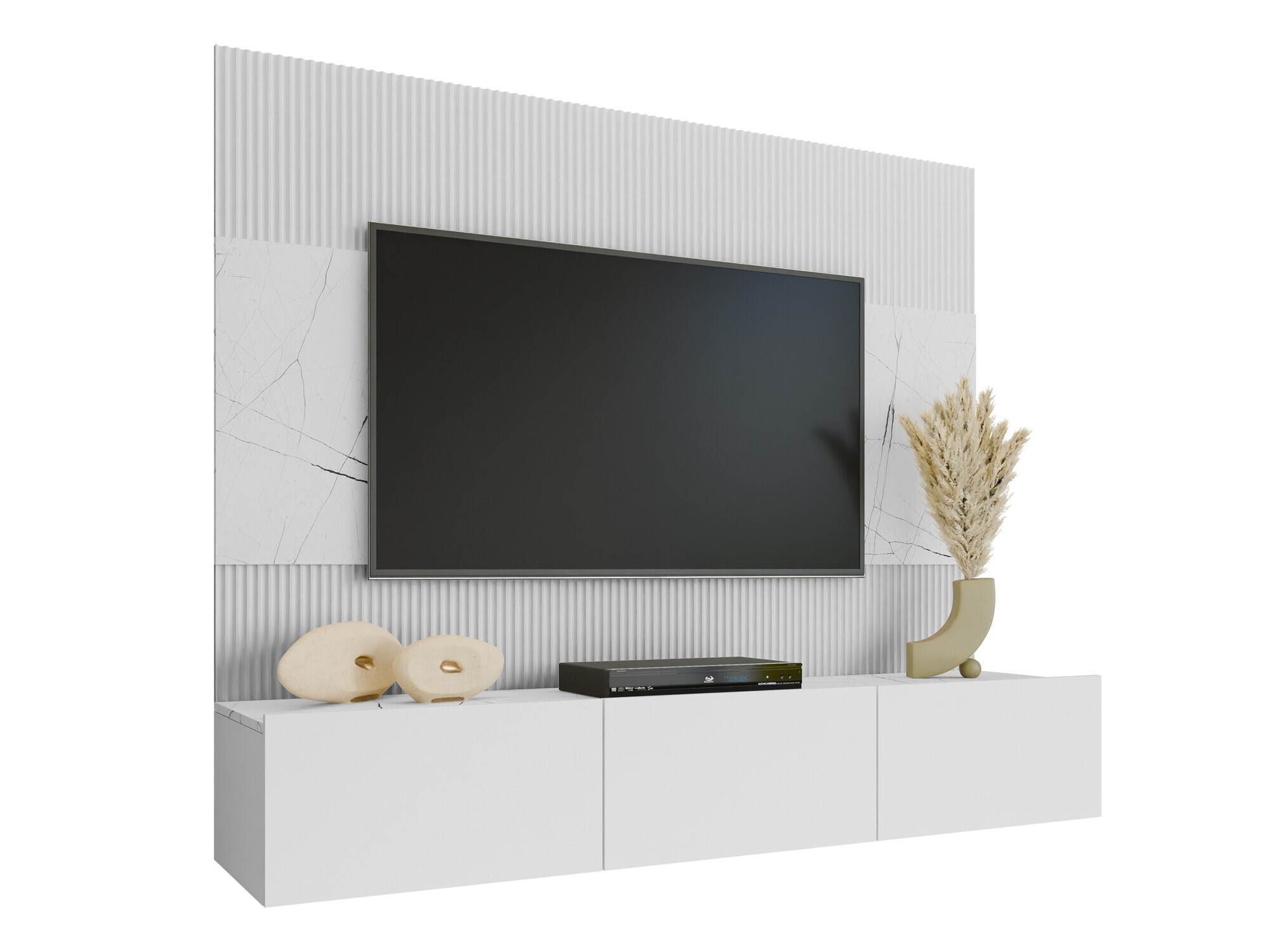 Conjunto de salón Comfivo Salix (Blanco + Mármol blanco)