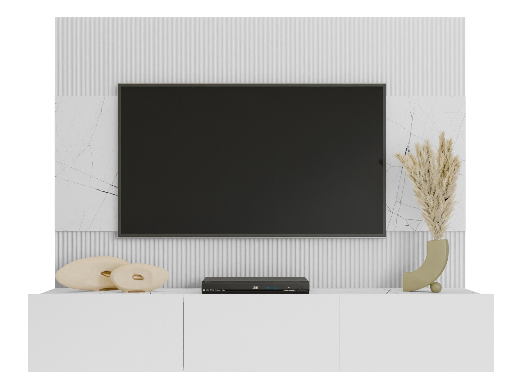 Conjunto de salón Comfivo Salix (Blanco + Mármol blanco)