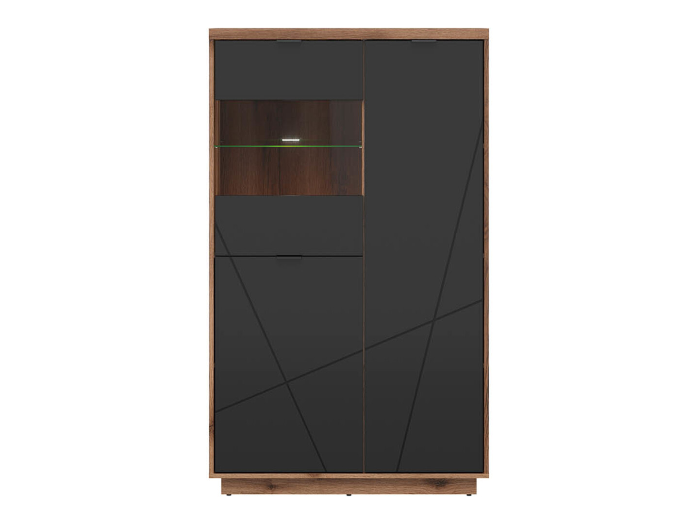 Estantería Fivale 103 (Roble delano oscuro + Negro mate)