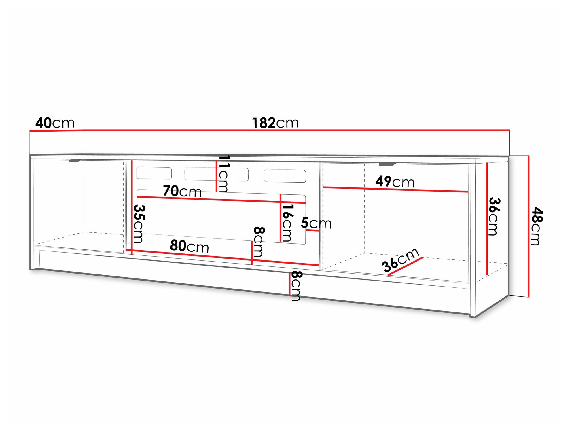 Mueble TV Comfivo Papilio II (Negro)