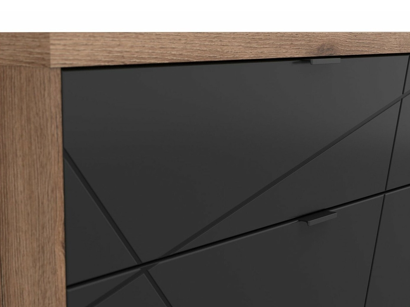 Mueble TV Fivale 104 (Roble delano oscuro + Negro mate)
