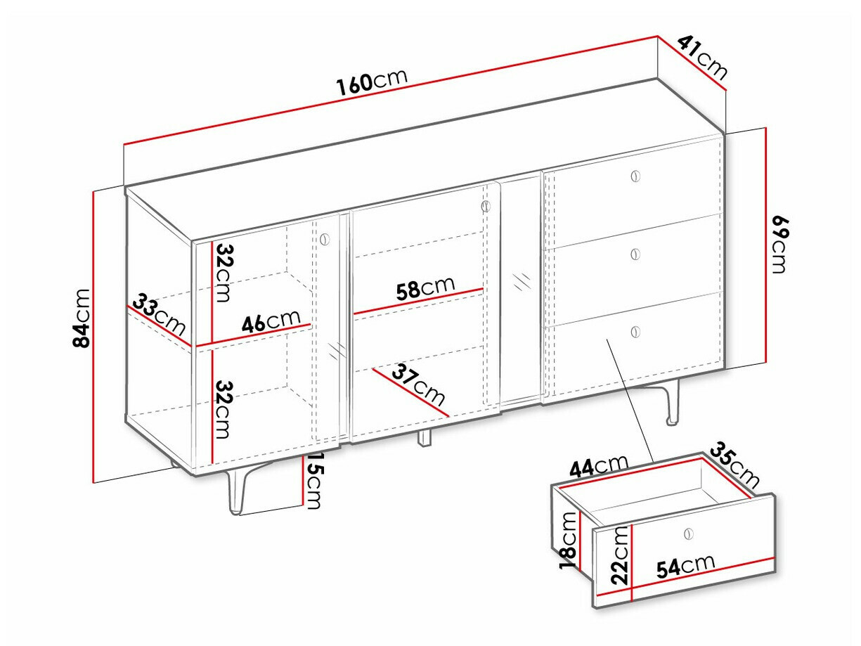 Cómoda Fresno AF101 (Azul)