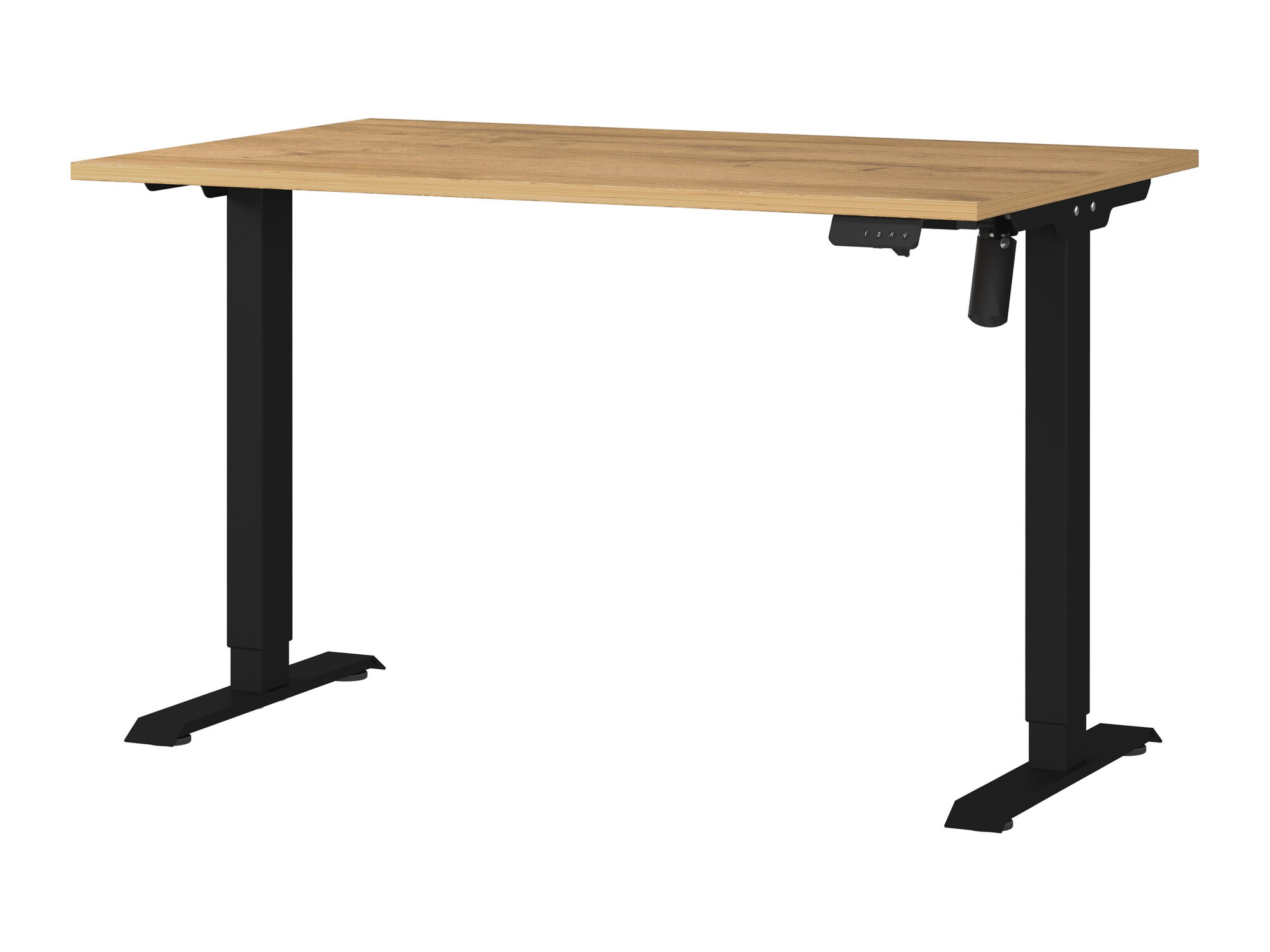 Escritorio de altura regulable Lartesi 115 (Roble nieto + Negro)