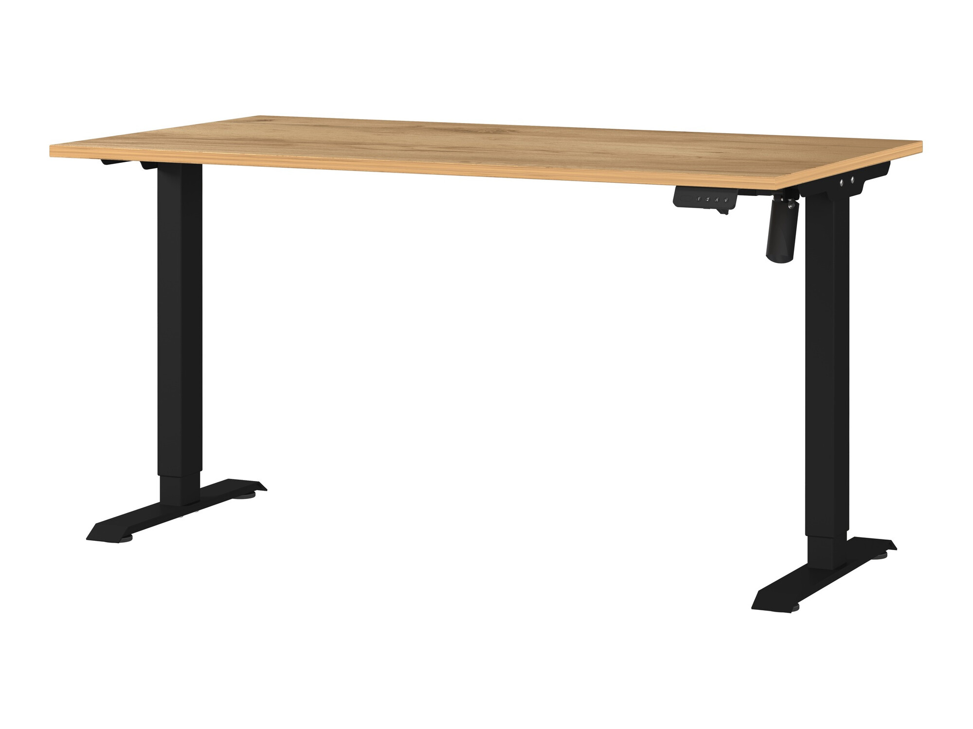 Escritorio de altura regulable Lartesi 116 (Navarra roble + Negro)