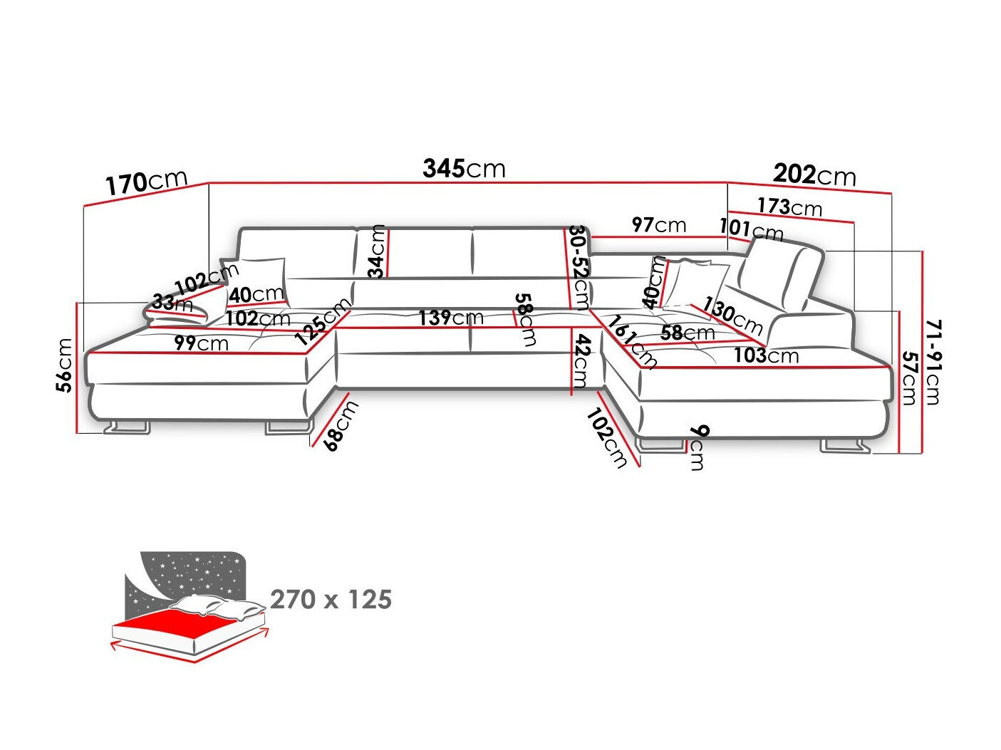 Sofá rinconero Comfivo 241 (Abriamo 03)