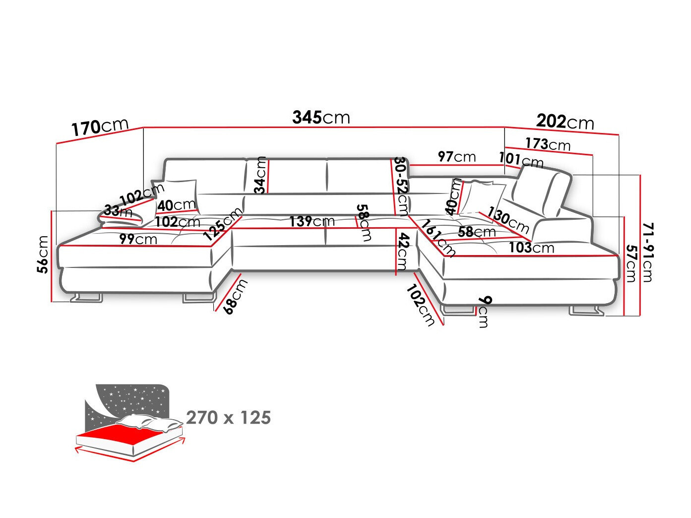 Sofá rinconero Comfivo Ruta V (Abriamo 03)