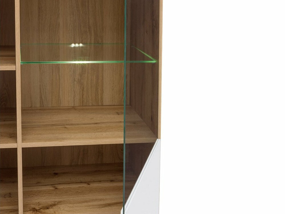 Aparador Tivetra 107 (Roble wotan + Blanco brillante)