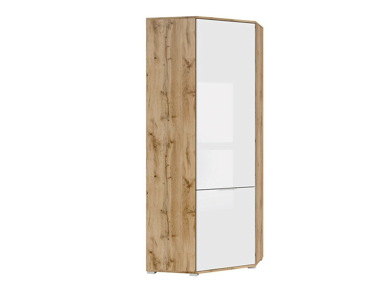 Armario de rincón Tivetra 116 (Roble wotan + Blanco brillante)