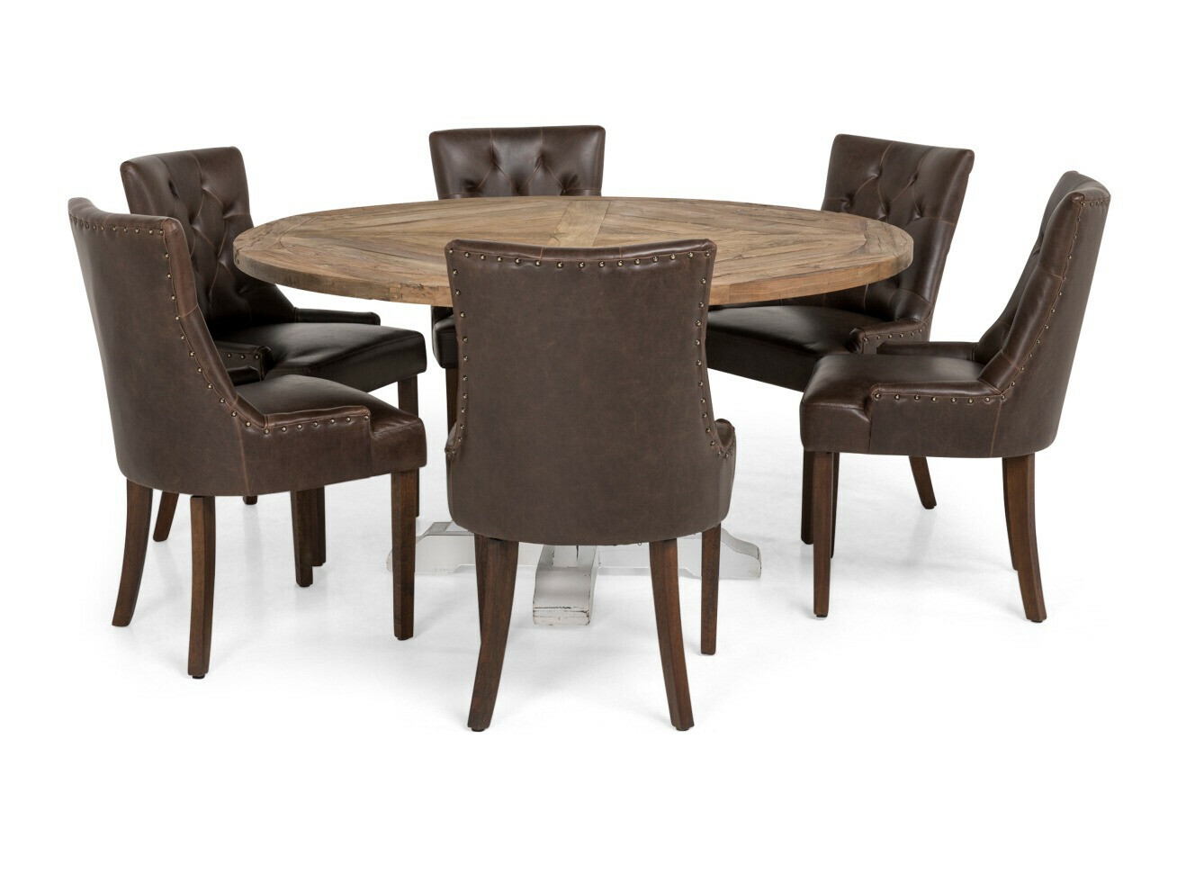 Conjunto de comedor Manor House 184 (Olmo + Blanco + Marrón)