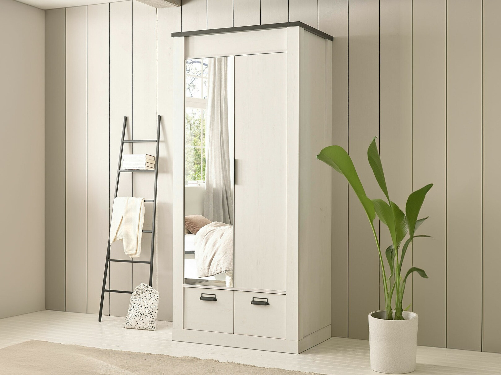 Armario Cirtale 106 (Antracita + Pino blanqueado)