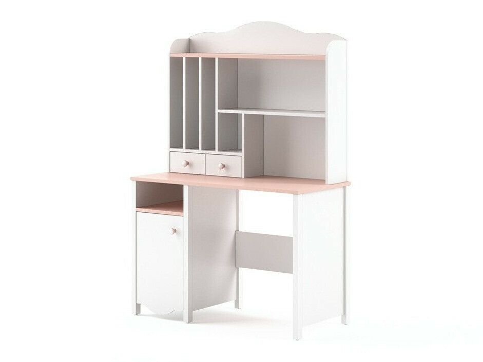 Estantería Velferi 115 (Blanco + Rosa)