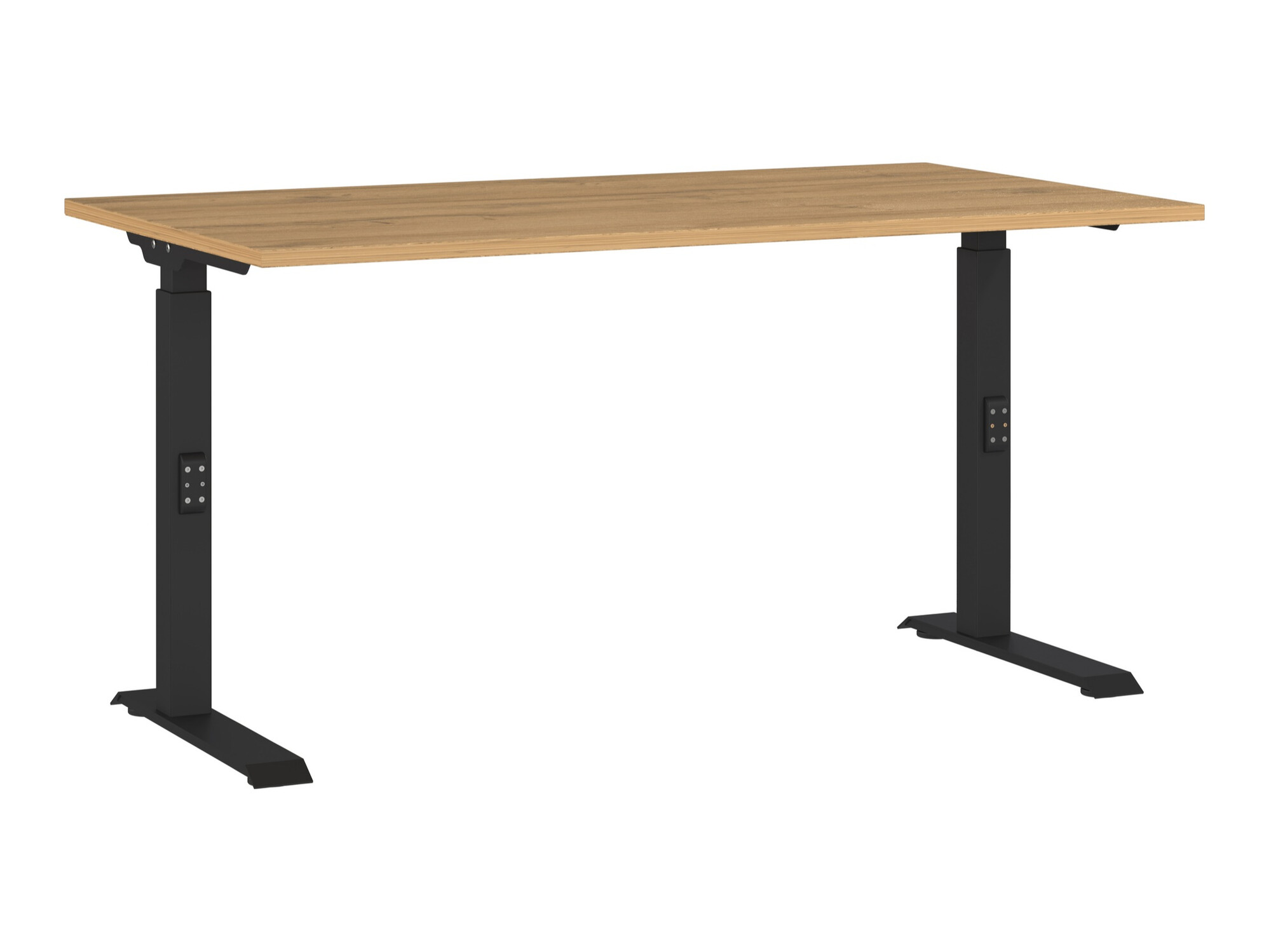 Mesa de oficina Eliromo 121 (Roble nieto + Negro)