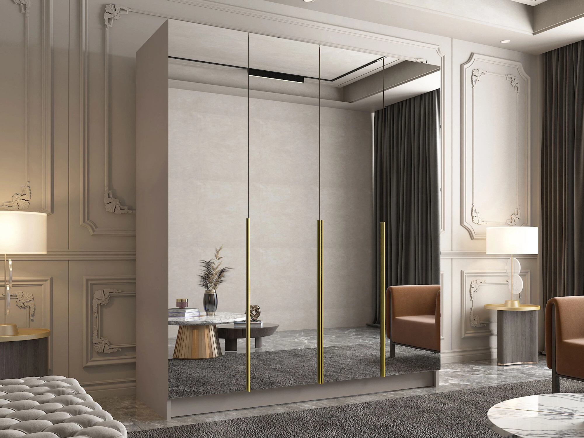 Armario Closico 190 (Cachemira + Dorado)