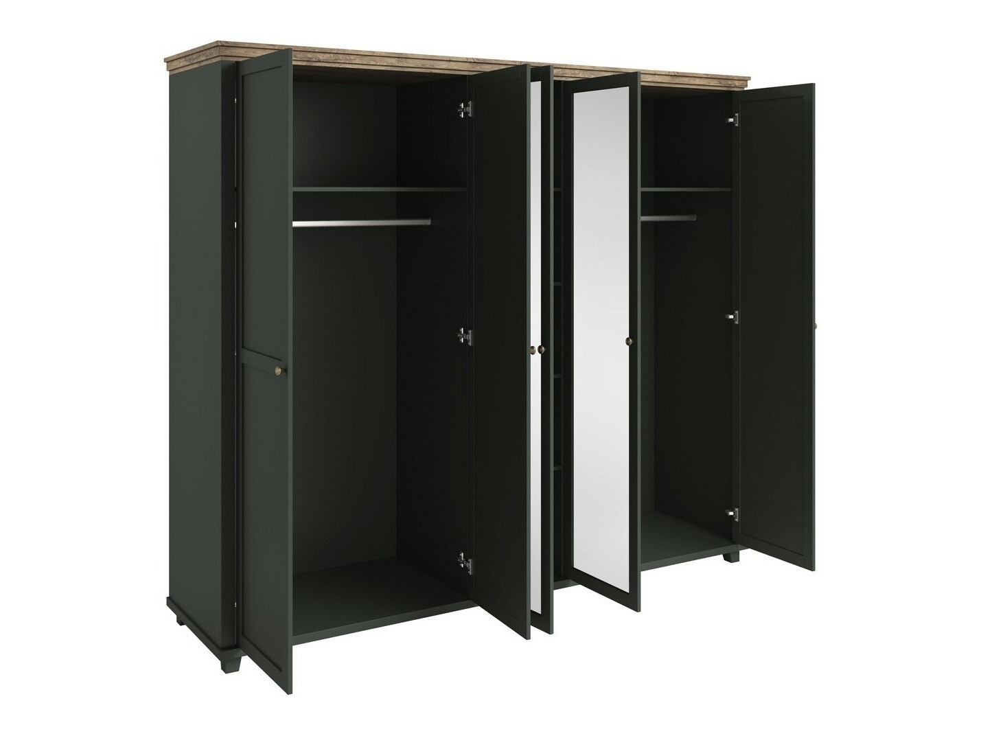 Armario Tolnue 116 (Verde oscuro + Roble de lefkada)