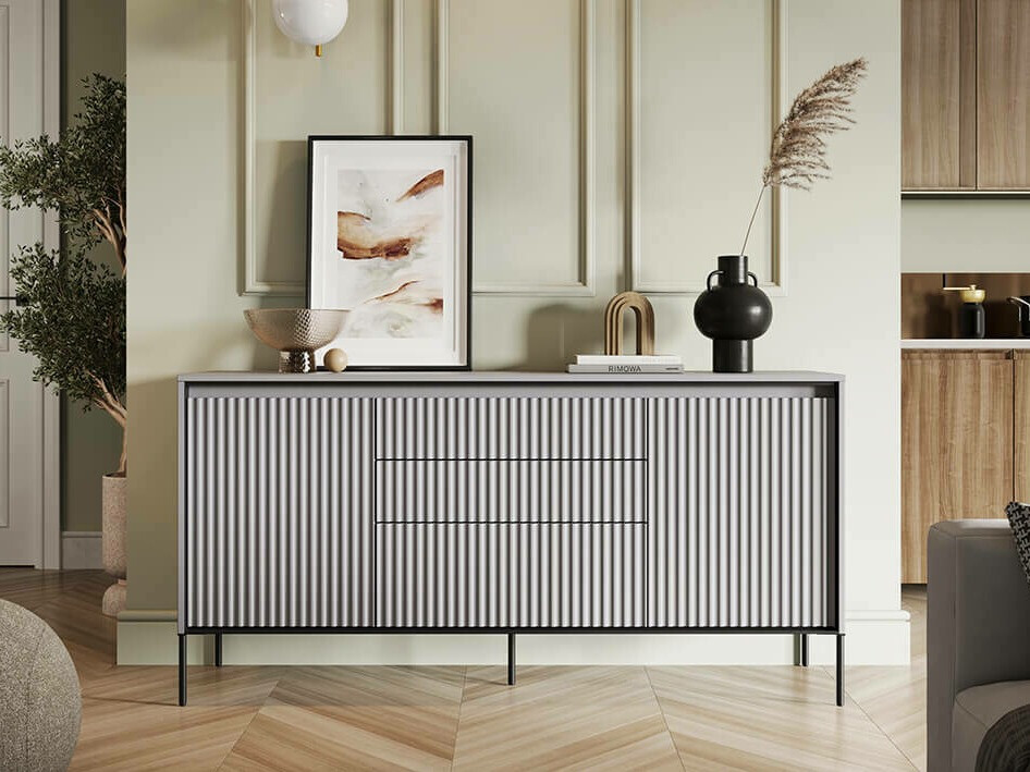 Cómoda Fernolu 100 (Gris + Negro)