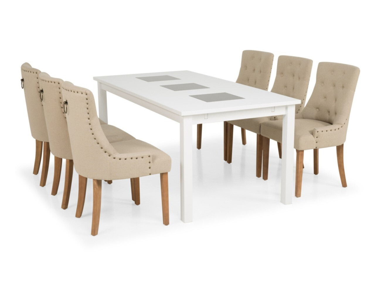Conjunto de comedor Scandinavian Choice 571 (Beige + Marrón)