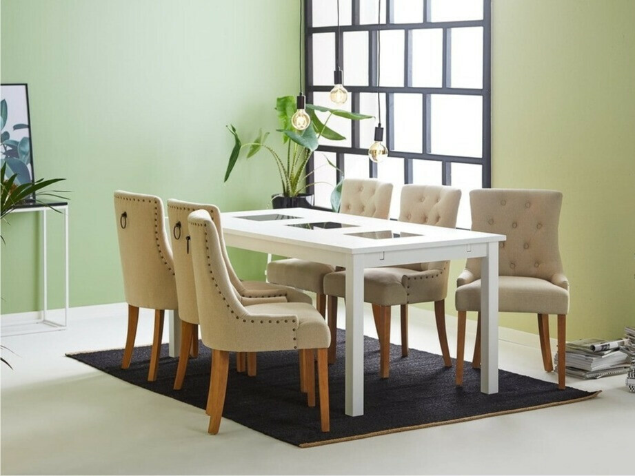Conjunto de comedor Scandinavian Choice 571 (Beige + Marrón)
