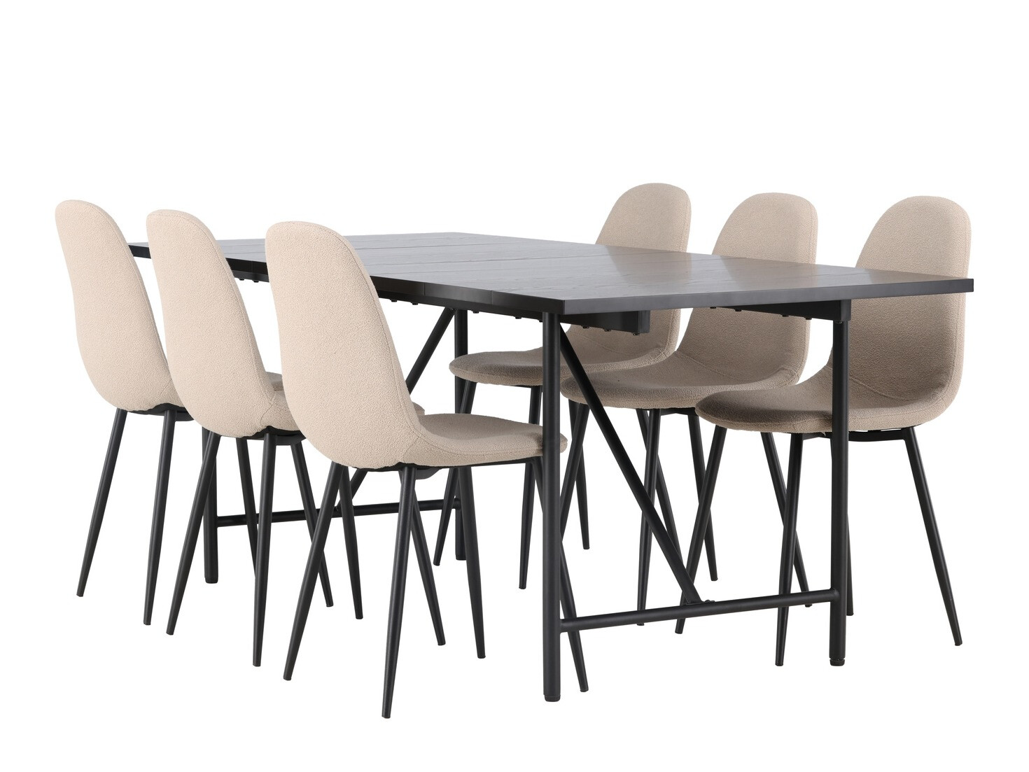 Conjunto de mesas y sillas para comedor Dallas 3964 (Beige + Negro)