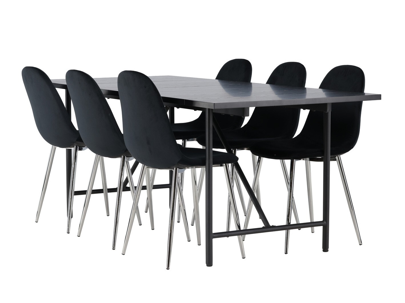 Conjunto de mesas y sillas para comedor Dallas 3964 (Negro + Plata)