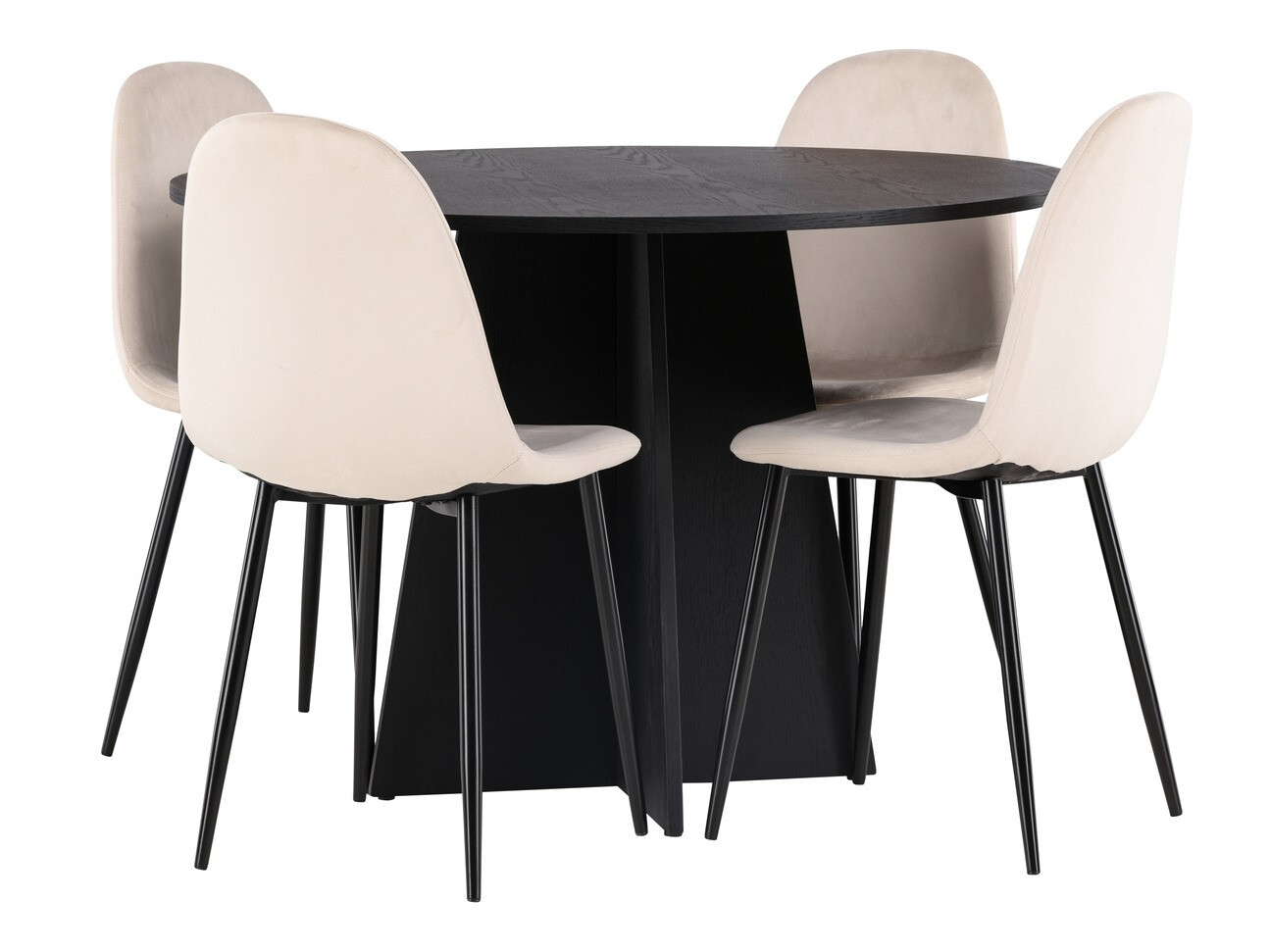 Conjunto de mesas y sillas para comedor Dallas 4008 (Beige + Negro)