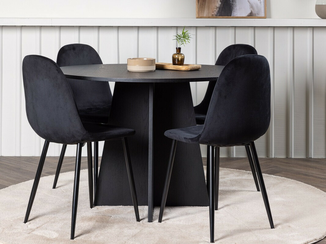 Conjunto de mesas y sillas para comedor Dallas 4008 (Negro)