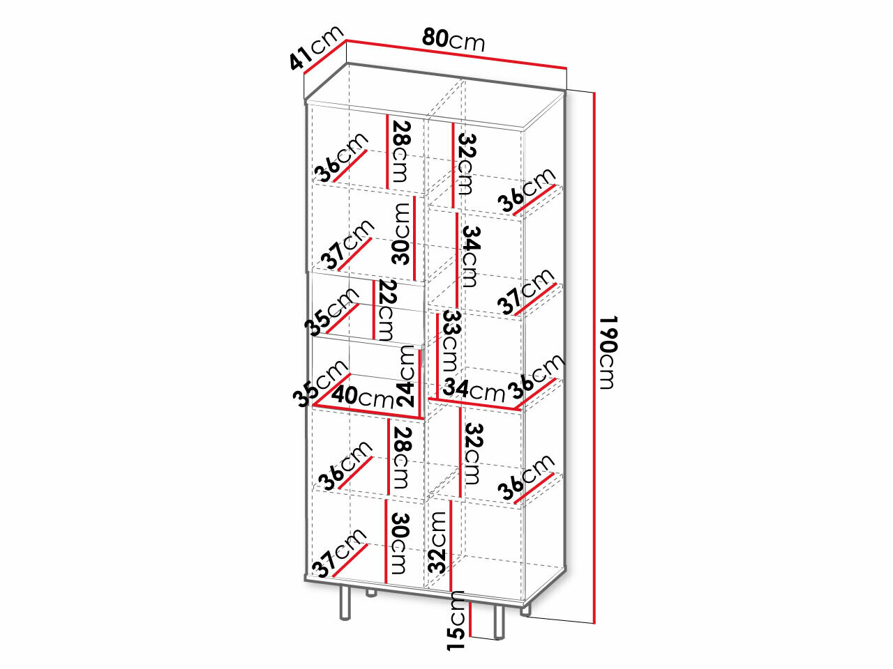 Estantería Virdomi 104 (Negro)
