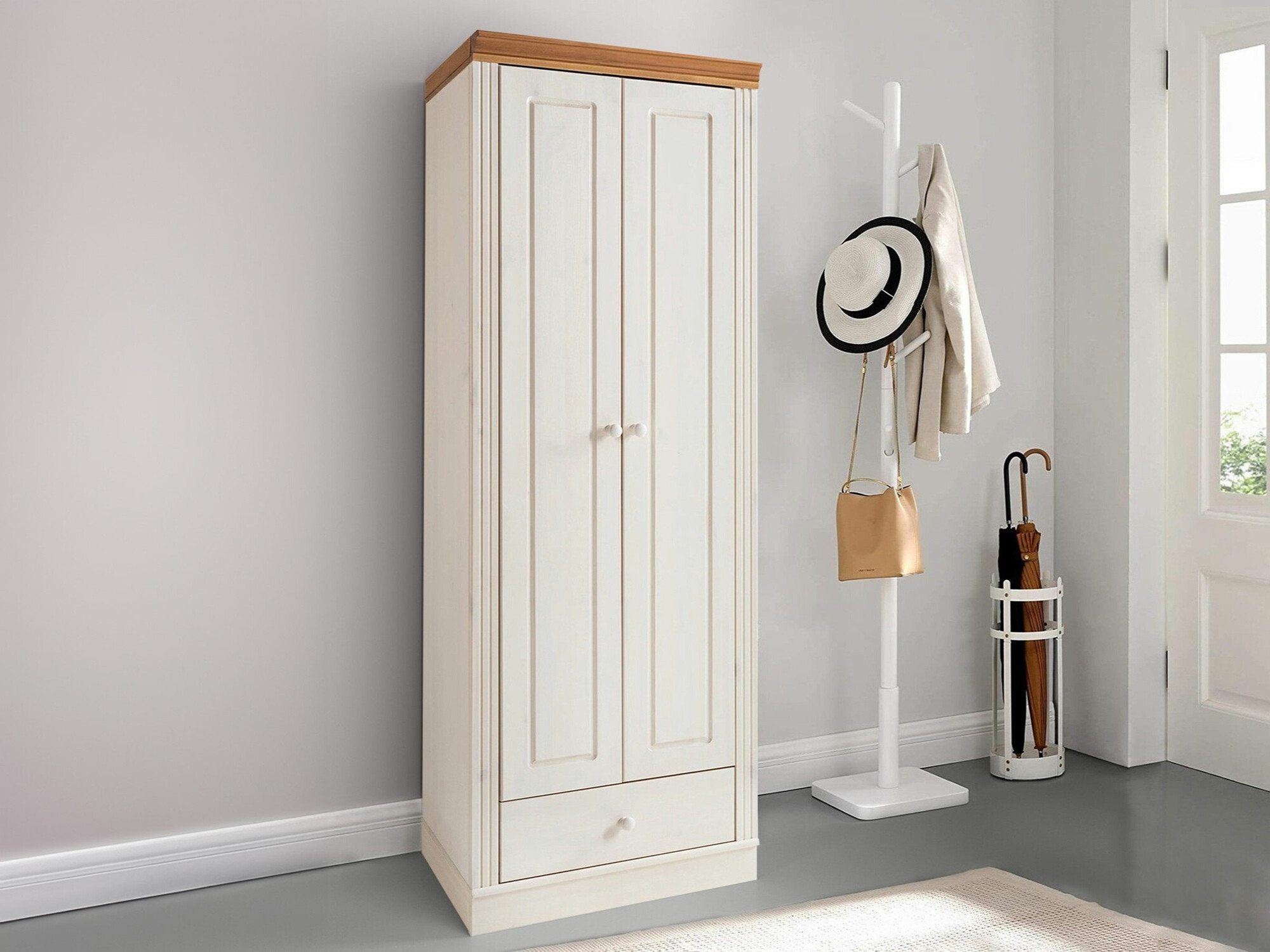 Armario Saltoro 137 (Blanco + Miel de roble)