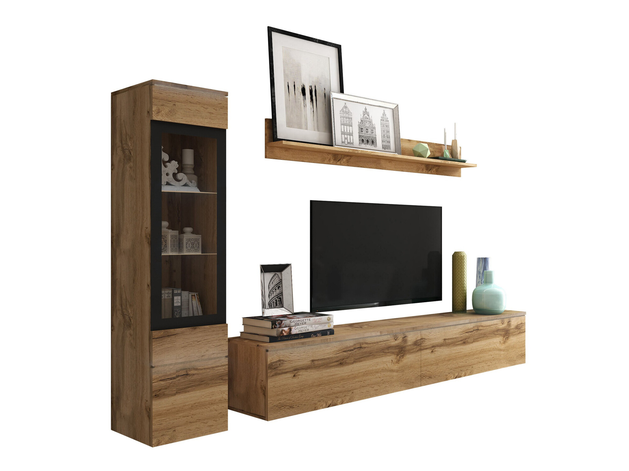 Conjunto de salón Mirfivo 100 (Roble wotan)